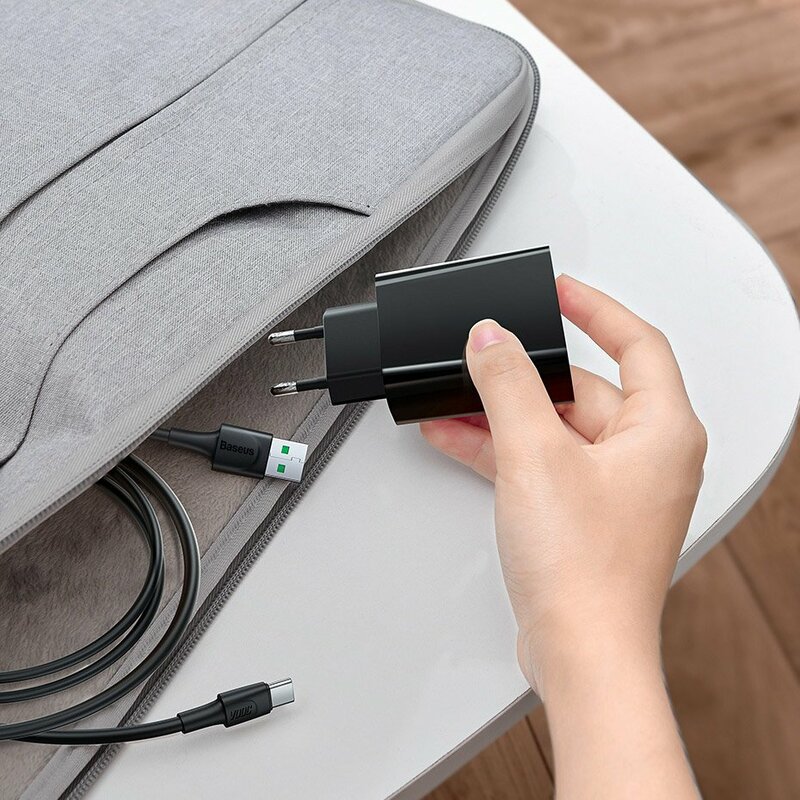 Incarcator Priza Baseus VOOC Speed PPS USB/Type-C PD 30W + Cablu Incarcare USB/Type-C - TZCCFS-H01 - Negru