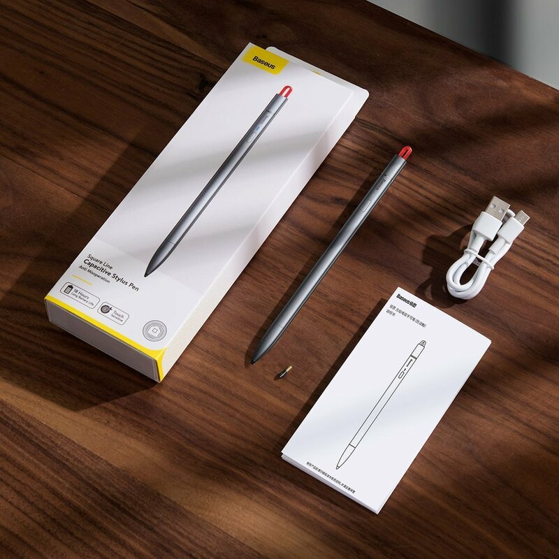 Stylus Pen Baseus Cu Cablu Type-C Dispozitive Apple 2018+ - ACSXB-A0G - Cenusiu