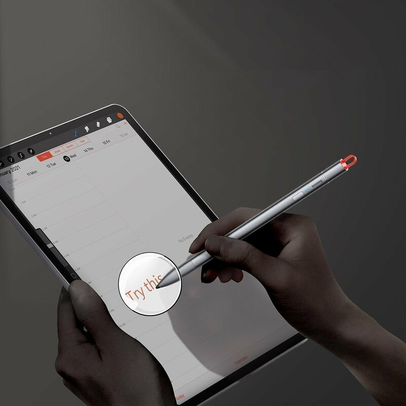 Stylus Pen Baseus Cu Cablu Type-C Dispozitive Apple 2018+ - ACSXB-A0G - Cenusiu