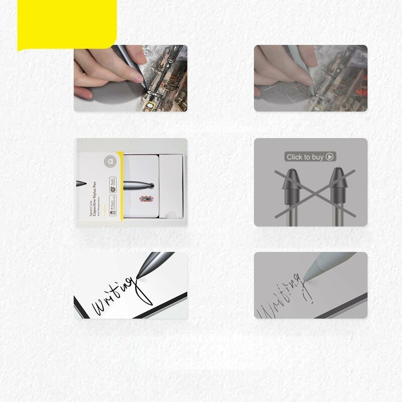 Stylus Pen Baseus Cu Cablu Type-C Dispozitive Apple 2018+ - ACSXB-A0G - Cenusiu