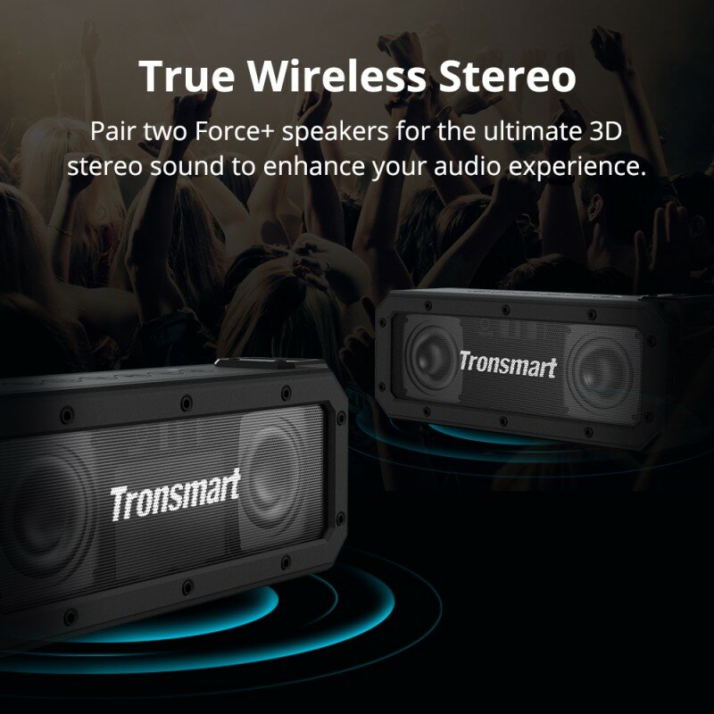 Boxa Portabila Tronsmart Element Force+ Wireless Universala Si Impermeabila Bluetooth 5.0 Stereo 40W - Negru