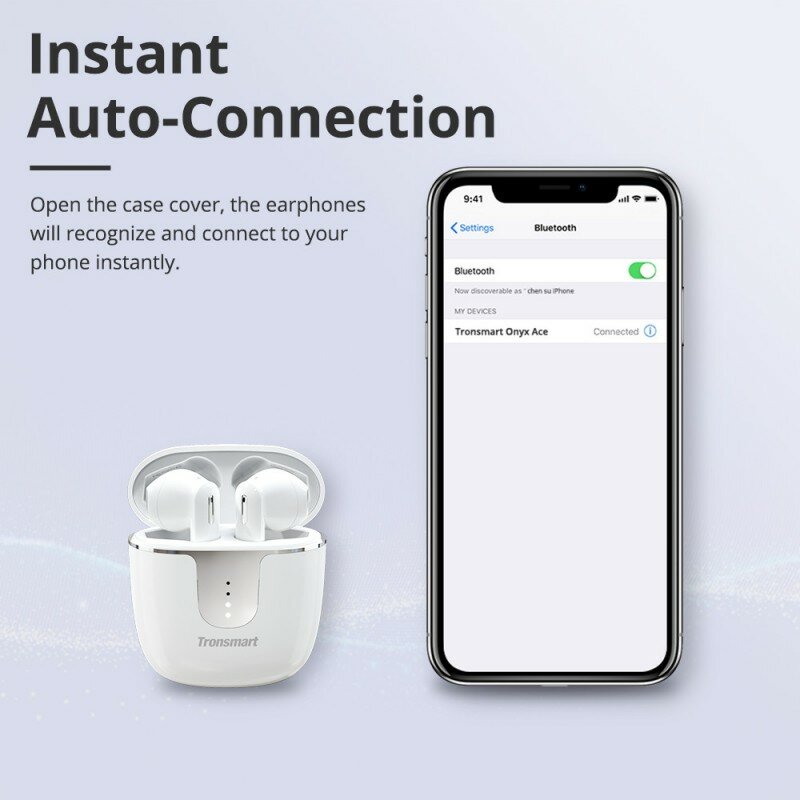 Casti In-Ear Tronsmart Onyx Ace True Wireless Universale Cu Bluetooth 5.0 Pentru Android / iOS - Negru