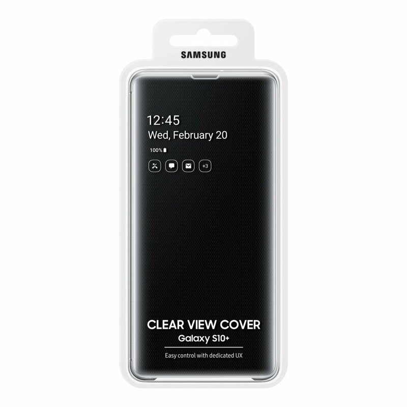 Husa Originala Samsung Galaxy S10 Plus Clear View Cover - Alb