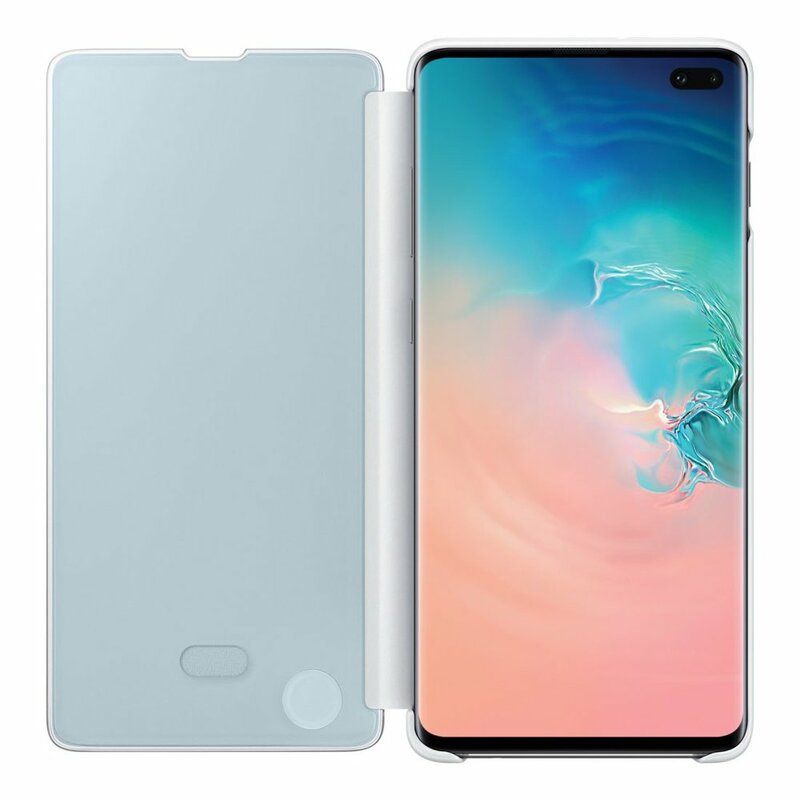 Husa Originala Samsung Galaxy S10 Plus Clear View Cover - Alb