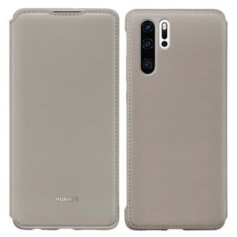 Husa Originala Huawei P30 Pro Wallet Cover - Khaki