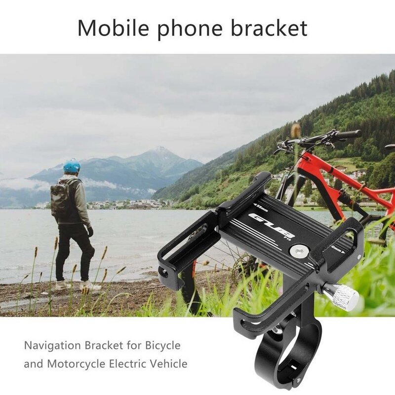 Suport Bicicleta / Trotineta Gub P10 Universal Pentru Telefon Din Aluminiu Cu Prindere Pe Ghidon - Negru