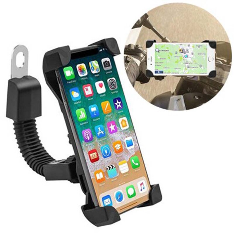 Suport Bicicleta / Motocicleta / Scuter Universal Pentru Telefon Cu Prindere Pe Suportul De Oglinda - CD-122 - Negru