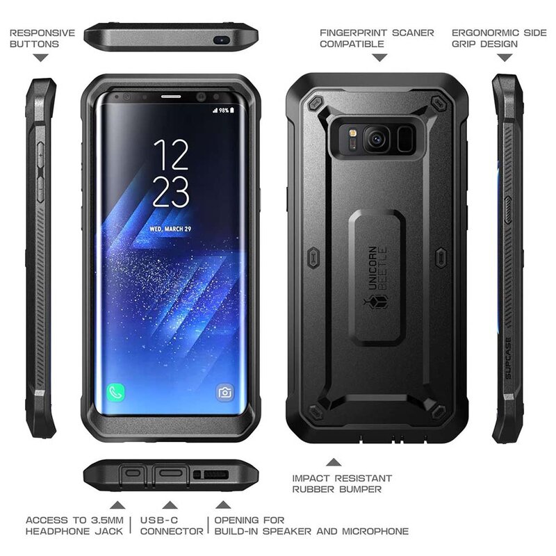 Husa Samsung Galaxy S8+, Galaxy S8 Plus Supcase Unicorn Beetle Pro, negru