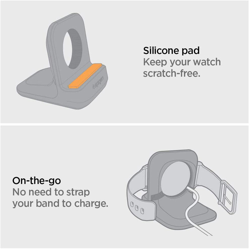 Suport Birou Samsung Galaxy Watch Active 1/2 (40/44mm) Spigen S351 Night Stand Pentru Noptiera - Negru