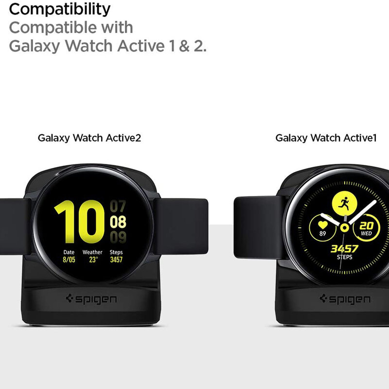Suport Birou Samsung Galaxy Watch Active 1/2 (40/44mm) Spigen S351 Night Stand Pentru Noptiera - Negru