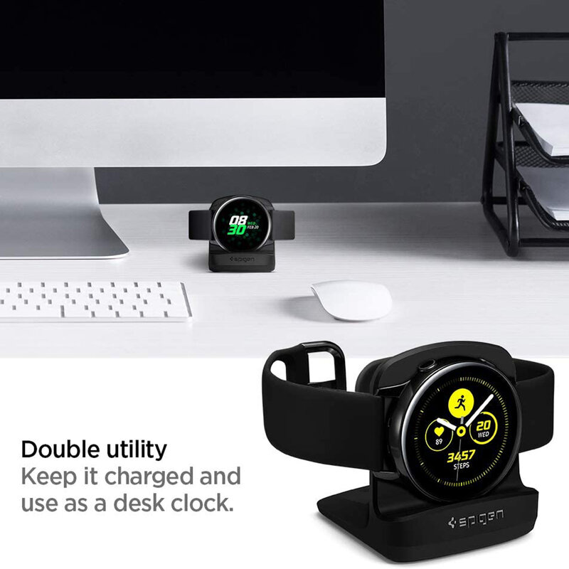 Suport Birou Samsung Galaxy Watch Active 1/2 (40/44mm) Spigen S351 Night Stand Pentru Noptiera - Negru