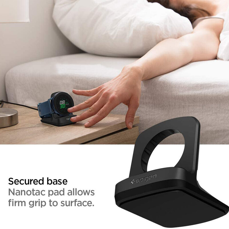 Suport Birou Samsung Galaxy Watch Active 1/2 (40/44mm) Spigen S351 Night Stand Pentru Noptiera - Negru