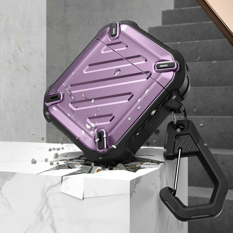Husa Apple Airpods Supcase Unicorn Beetle Pro, holder metalic, violet