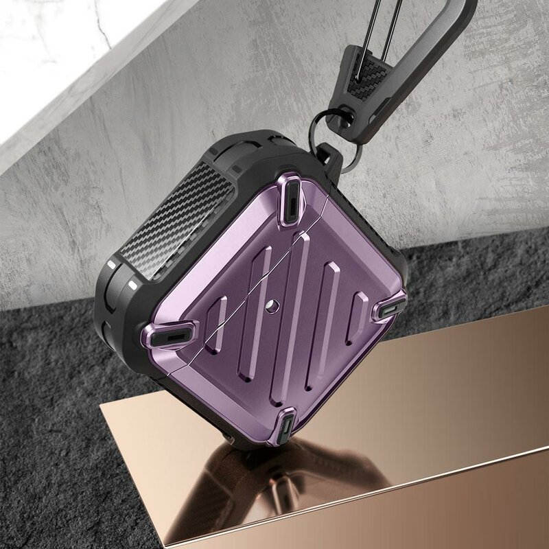 Husa Apple Airpods Supcase Unicorn Beetle Pro, holder metalic, violet
