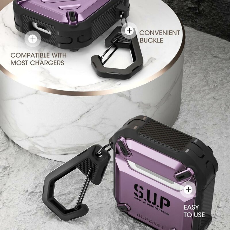 Husa Apple Airpods Supcase Unicorn Beetle Pro, holder metalic, violet