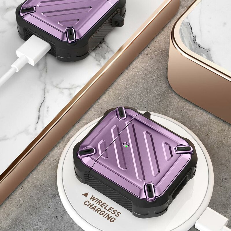 Husa Apple Airpods Supcase Unicorn Beetle Pro, holder metalic, violet