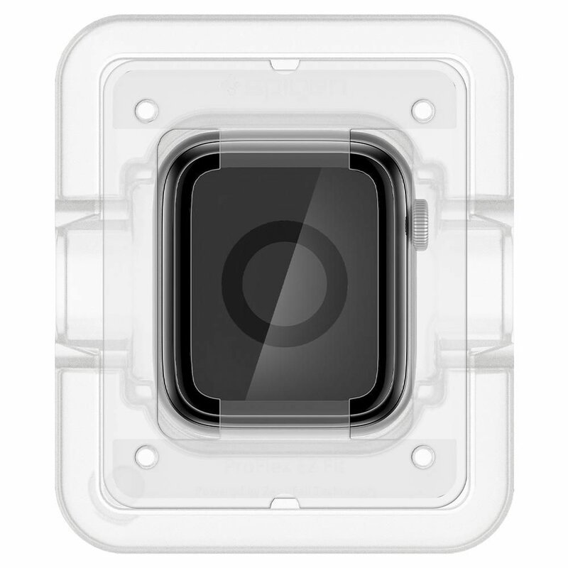 [Pachet 2x] Folie Apple Watch 4 44mm Spigen ProFlex EZ Fit Full Cover 8H - Black