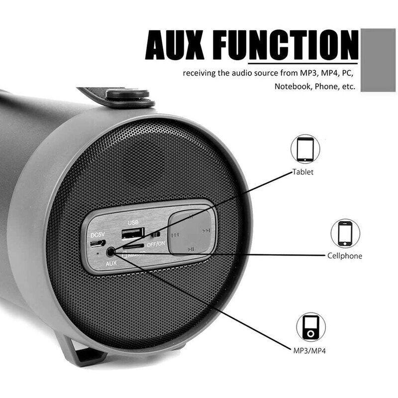 Boxa Portabila Vennus TWS S22E Wireless Cu Sunet Surround Bluetooth Radio Si Cablu De Alimentare - Negru