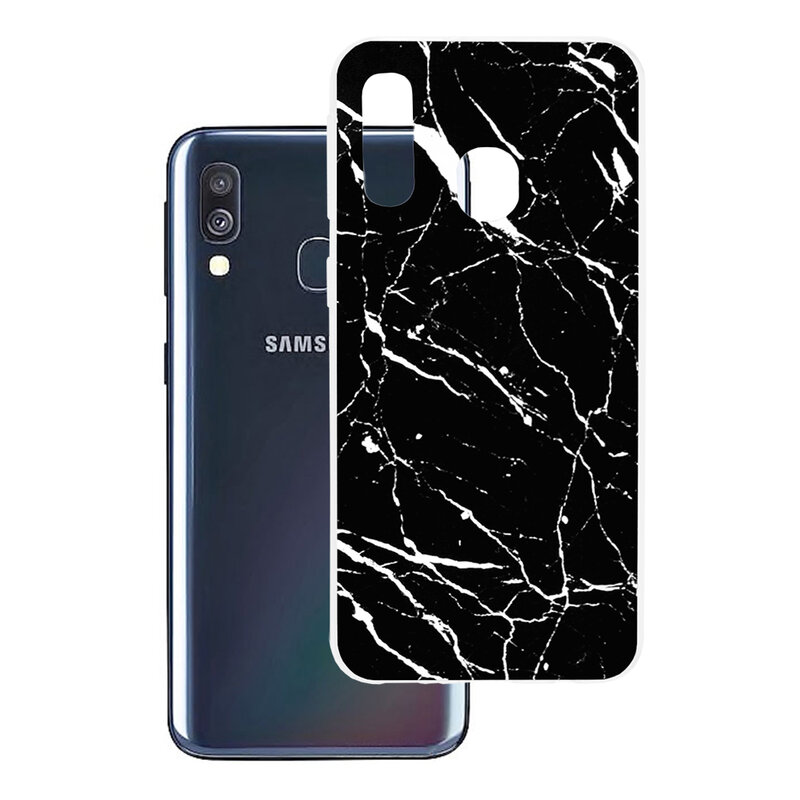 Husa Samsung Galaxy A40 Wozinsky Marble TPU - Black