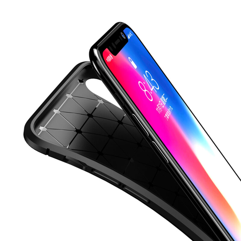 Husa iPhone XS Max Mobster Carbon Skin Albastru