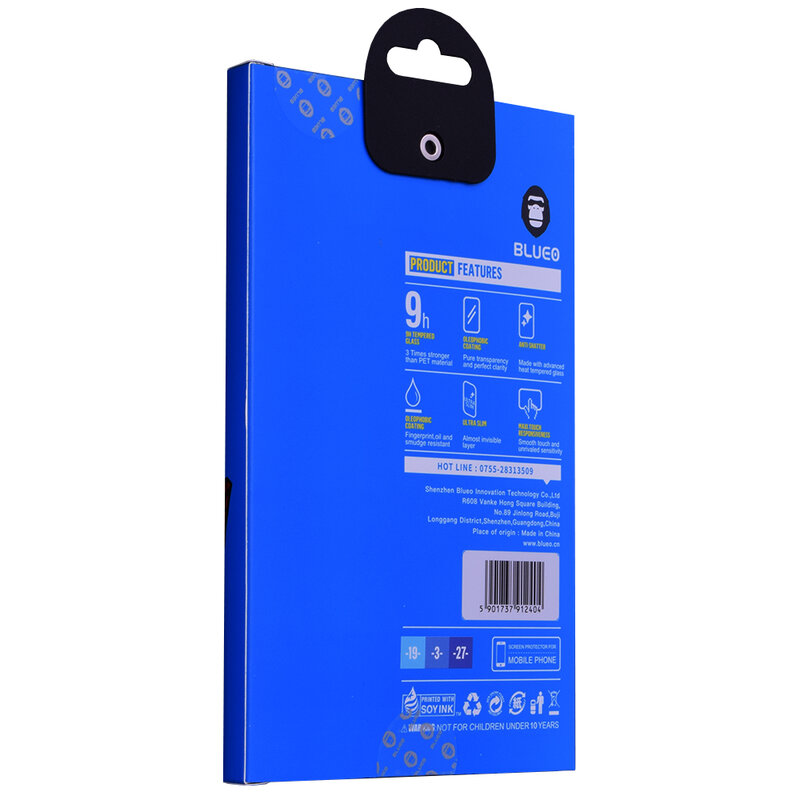 Folie Sticla iPhone 8 Plus Blueo 5D Mr. Monkey Glass Strong HD - Alb