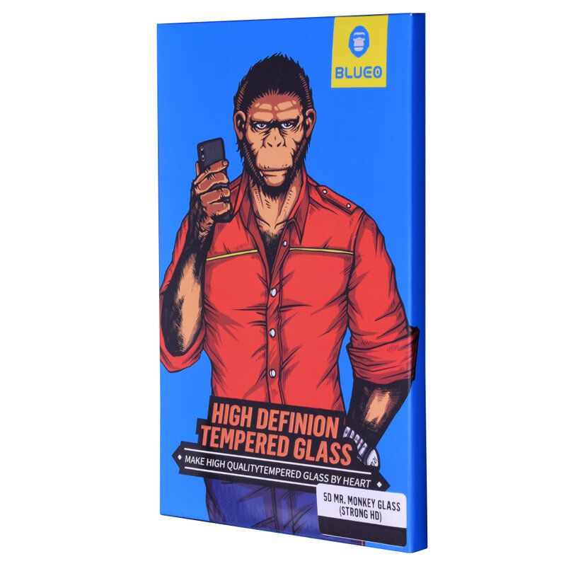 Folie Sticla iPhone 8 Plus Blueo 5D Mr. Monkey Glass Strong HD - Alb