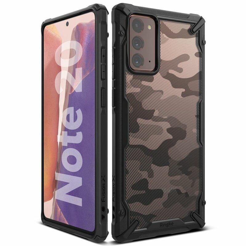 Husa Samsung Galaxy Note 20 5G Ringke Fusion X Design - Camo Black