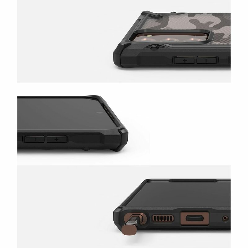 Husa Samsung Galaxy Note 20 5G Ringke Fusion X Design - Camo Black