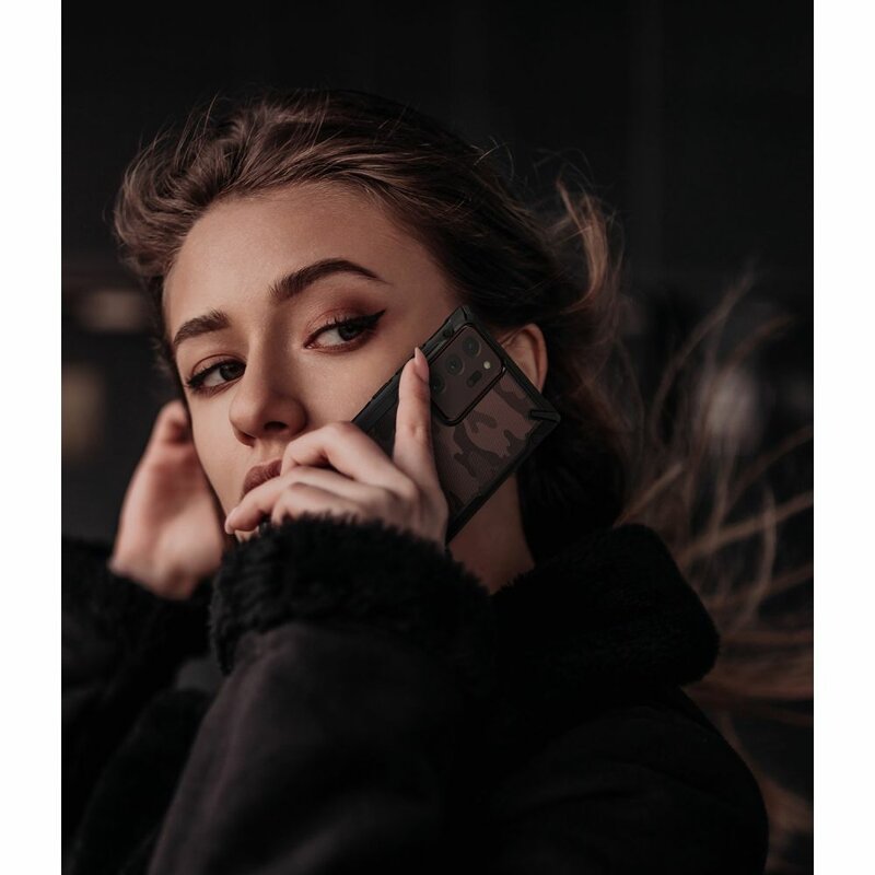 Husa Samsung Galaxy Note 20 5G Ringke Fusion X Design - Camo Black