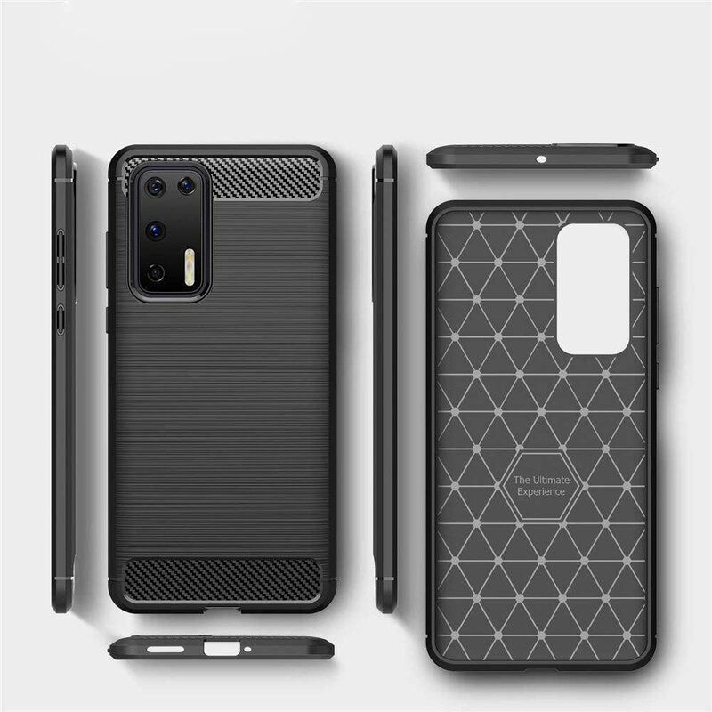 Husa Huawei P40 Pro Techsuit Carbon Silicone, negru
