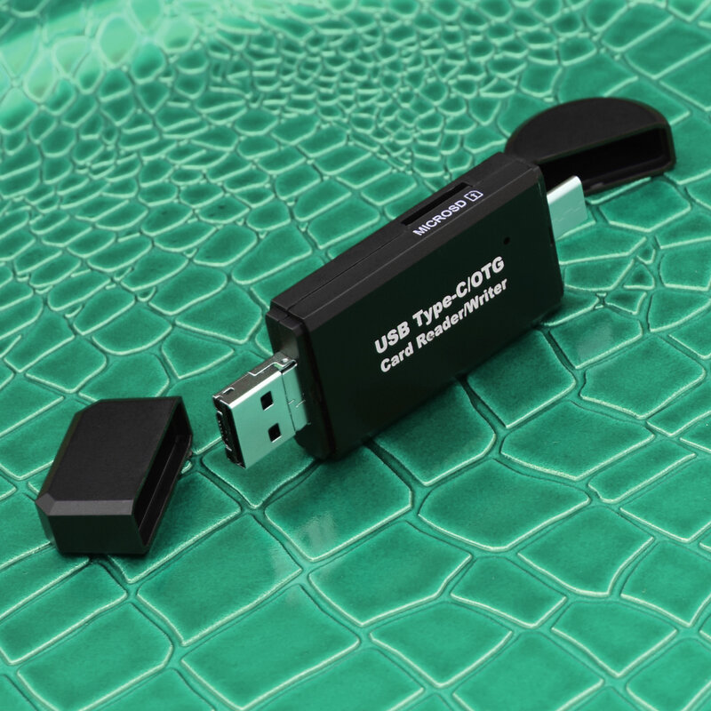 Card Reader / Writer 5in1 OTG High-speed USB 2.0 / Micro-USB / Type-C / SD / Micro-SD Universal - Negru