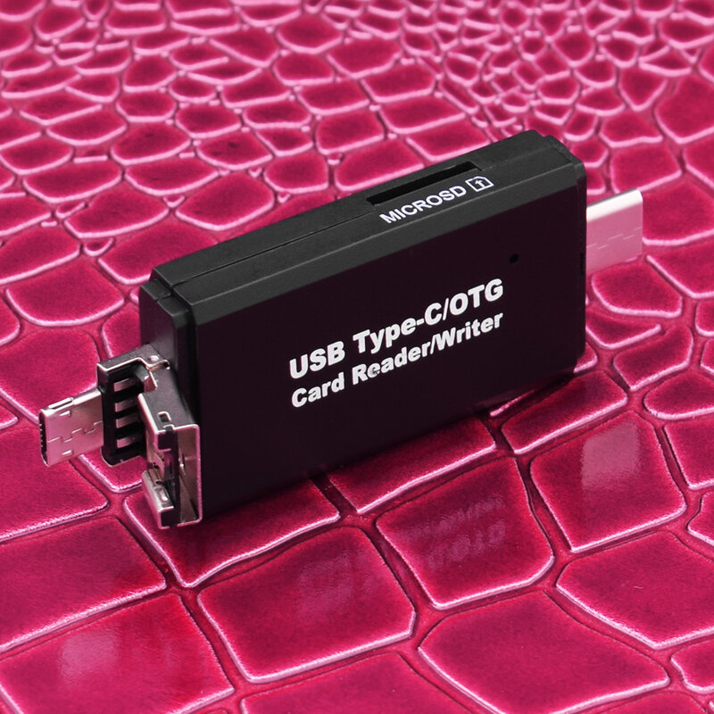 Card Reader / Writer 5in1 OTG High-speed USB 2.0 / Micro-USB / Type-C / SD / Micro-SD Universal - Negru