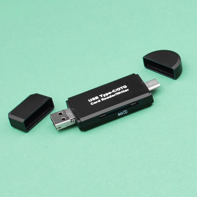 Card Reader / Writer 5in1 OTG High-speed USB 2.0 / Micro-USB / Type-C / SD / Micro-SD Universal - Negru