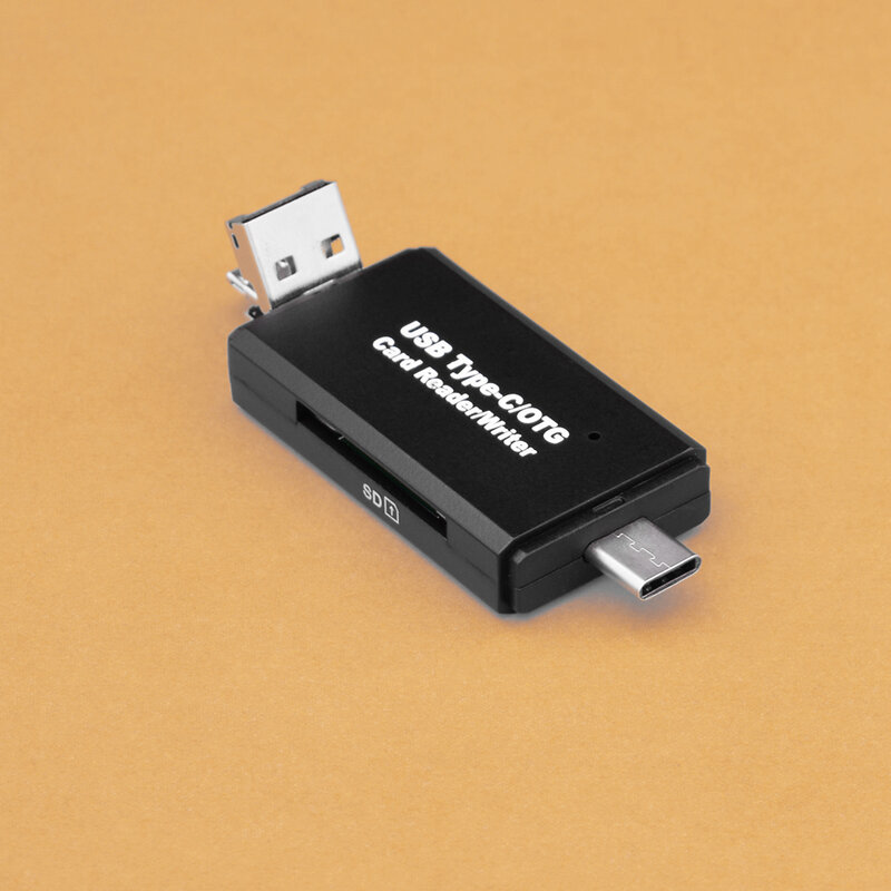 Card Reader / Writer 5in1 OTG High-speed USB 2.0 / Micro-USB / Type-C / SD / Micro-SD Universal - Negru