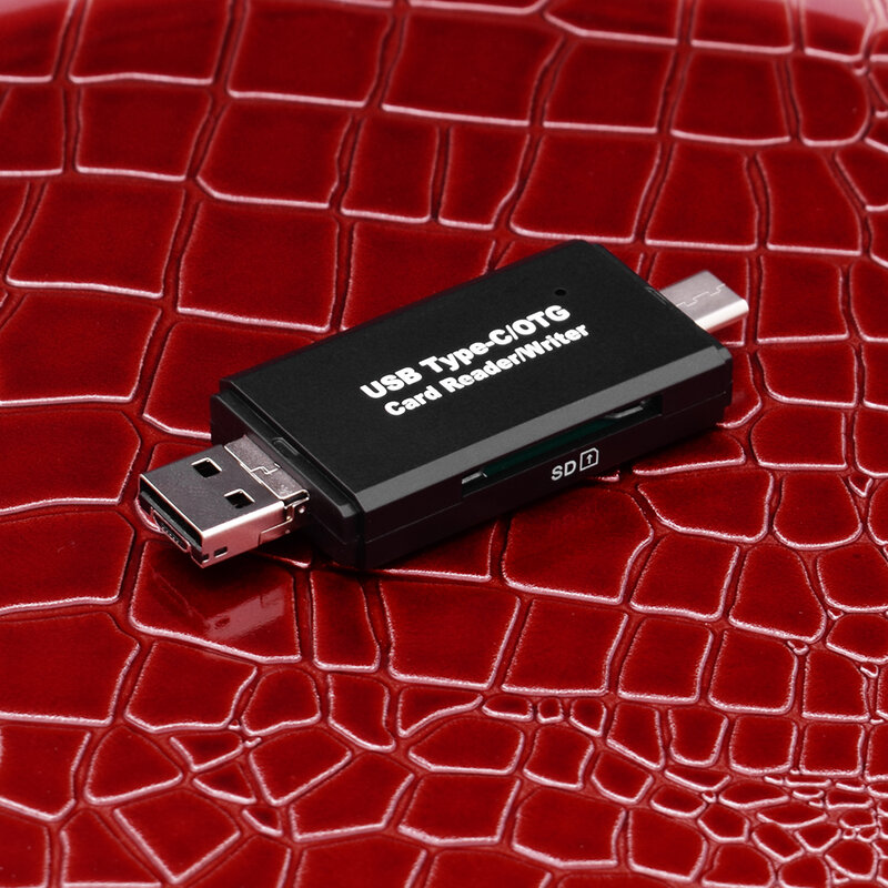 Card Reader / Writer 5in1 OTG High-speed USB 2.0 / Micro-USB / Type-C / SD / Micro-SD Universal - Negru
