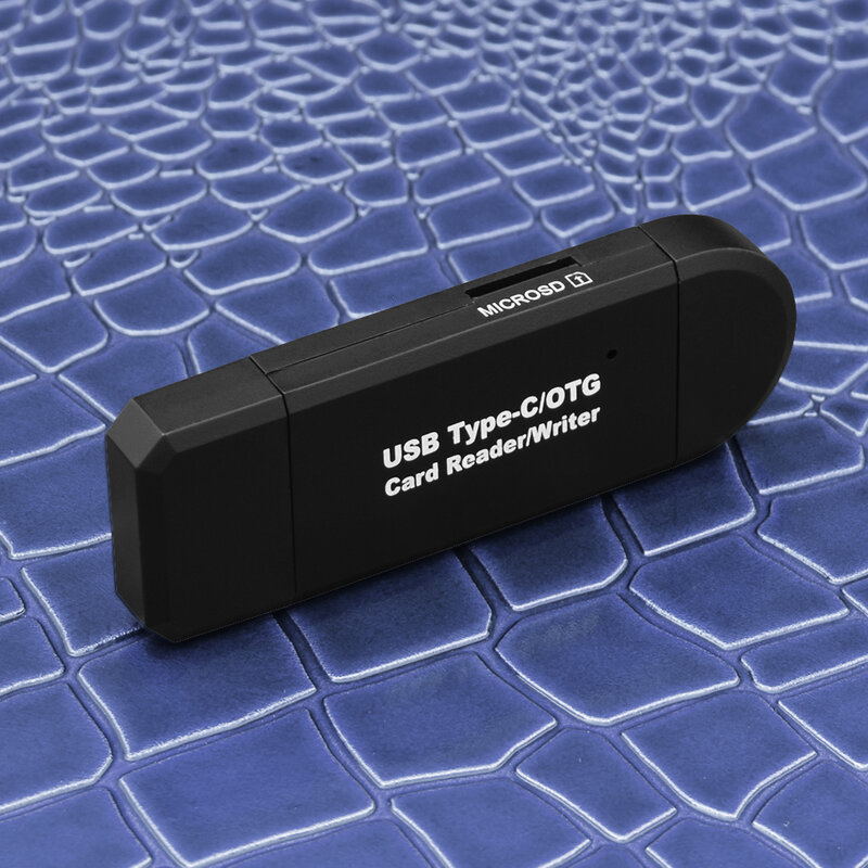 Card Reader / Writer 5in1 OTG High-speed USB 2.0 / Micro-USB / Type-C / SD / Micro-SD Universal - Negru