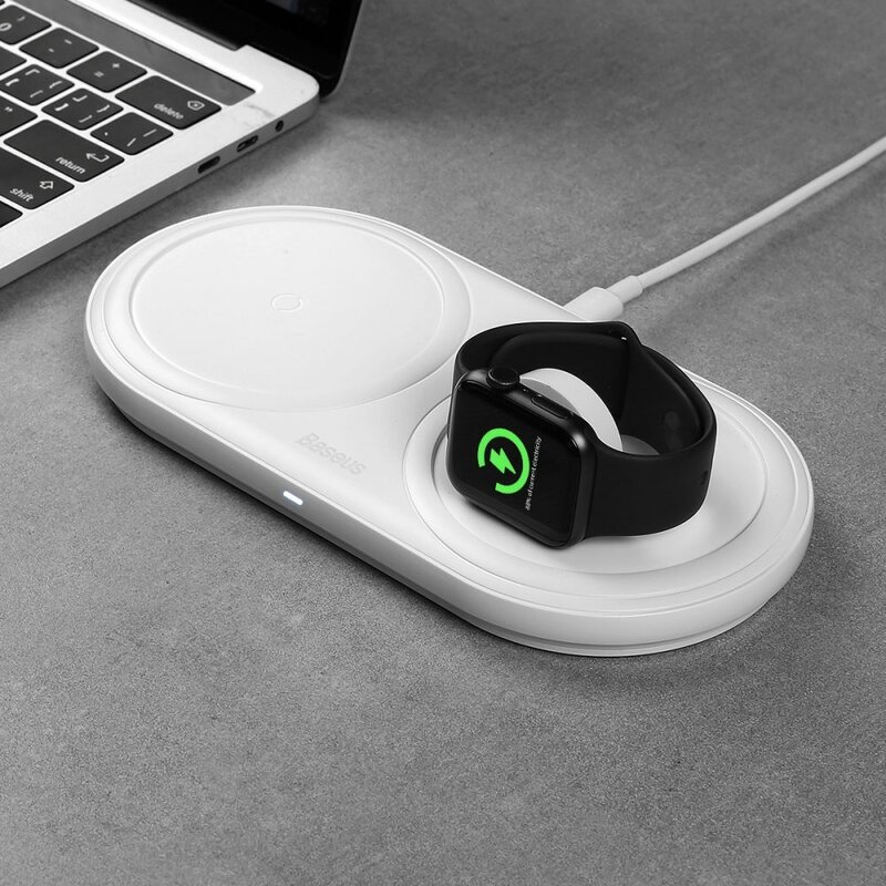 Incarcator Wireless Baseus Planet 2in1 Pentru Telefoane/Apple Watch/Dispozitive Cu Qi 10W 2A - WXPL-B02 - Alb
