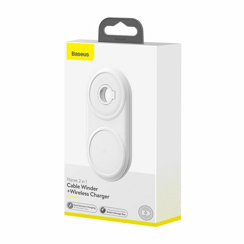 Incarcator Wireless Baseus Planet 2in1 Pentru Telefoane/Apple Watch/Dispozitive Cu Qi 10W 2A - WXPL-B02 - Alb