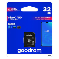 Card De Memorie Goodram Microcard 32 GB Micro SDHC UHS-I 100 MB/s Clasa 10 + Adaptor SD - Negru