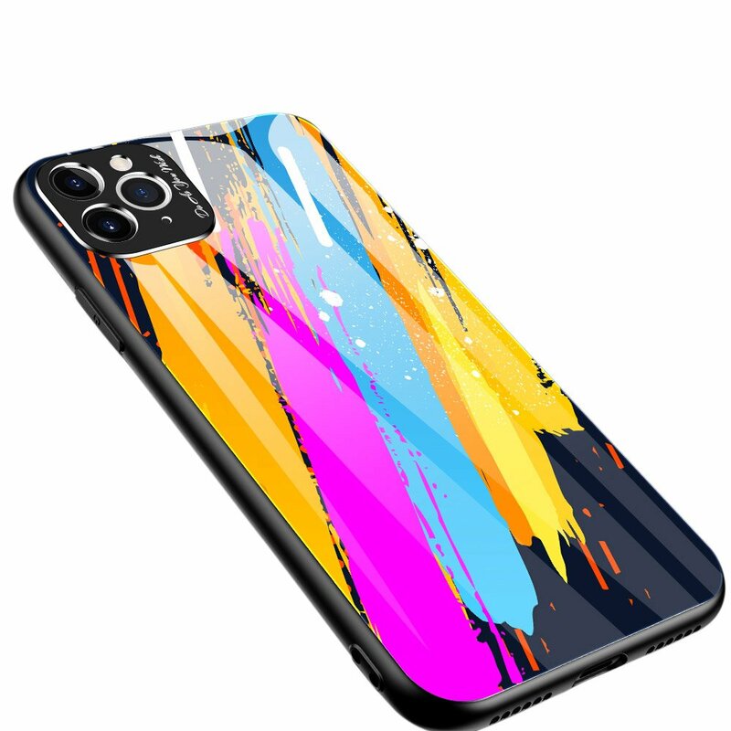 Husa iPhone 11 Pro Multicolora Din Sticla Securizata - Model 3