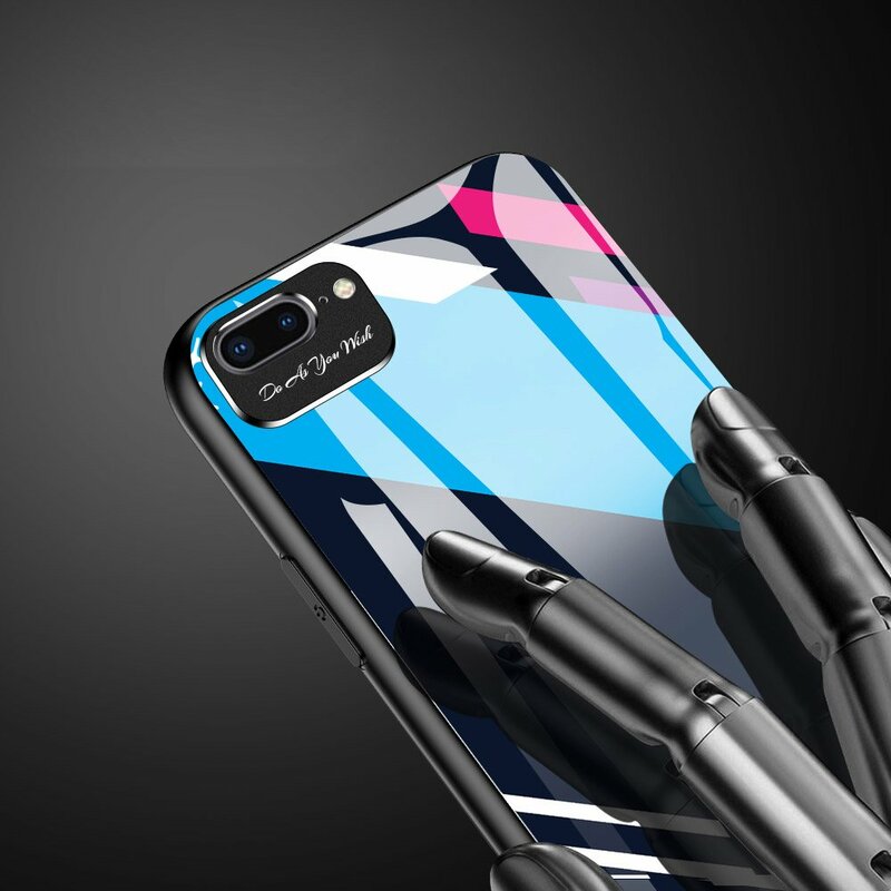 Husa iPhone 7 Multicolora Din Sticla Securizata - Model 1