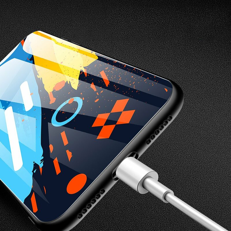 Husa iPhone 7 Multicolora Din Sticla Securizata - Model 1