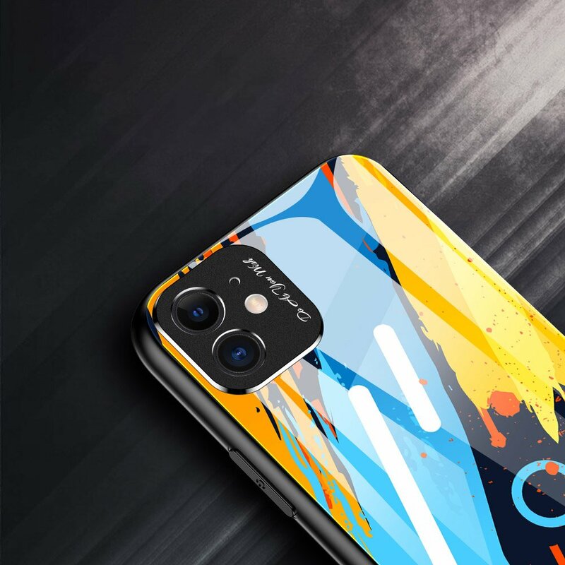 Husa iPhone 11 Multicolora Din Sticla Securizata - Model 1