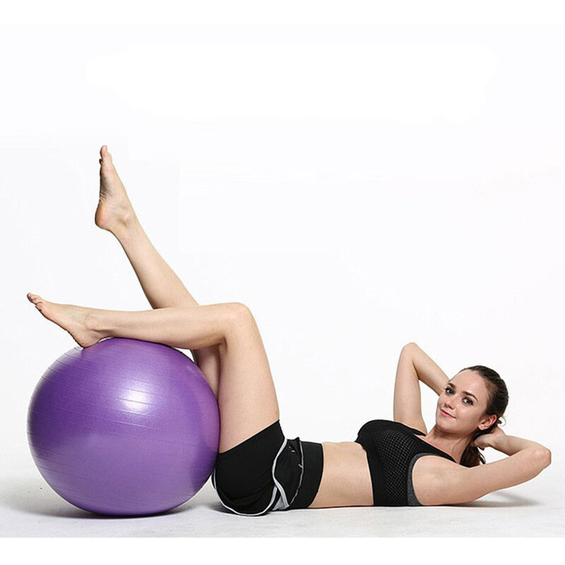 Minge gimnastica pentru recuperare fizica, fitness, yoga, pompa manuala, mov