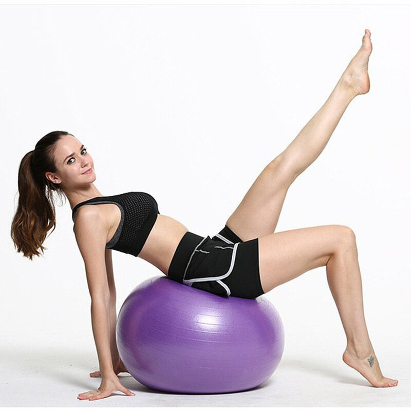 Minge gimnastica pentru recuperare fizica, fitness, yoga, pompa manuala, roz