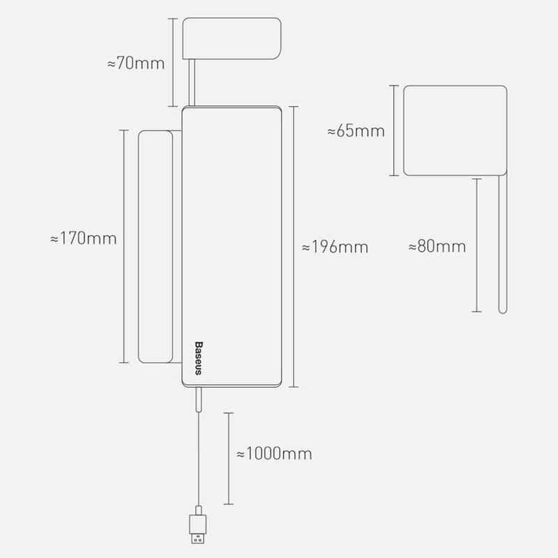 Organizator Auto Baseus Tip Cutie Pentru Cotiera 2x USB Cu Suport Retractabil Pentru Pahar - CRCWH-A0S - Argintiu