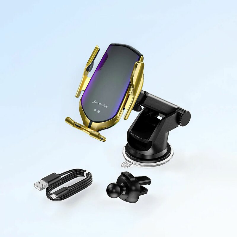 Suport Auto Incarcare Wireless Tech-Protect R2 Pentru Parbriz, Grila De Ventilatie - Argintiu