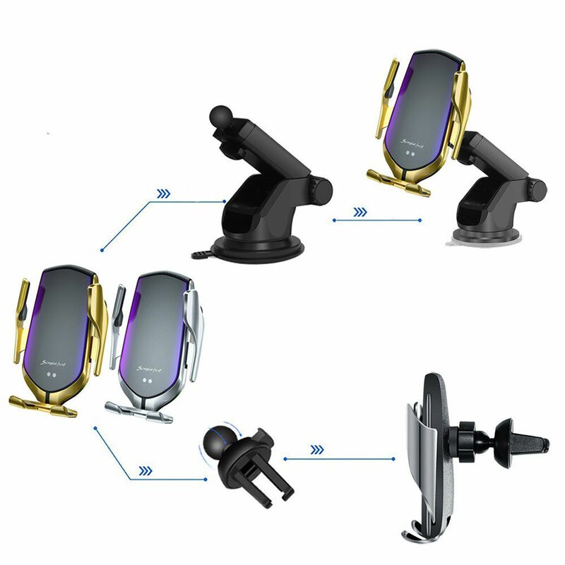 Suport Auto Incarcare Wireless Tech-Protect R2 Pentru Parbriz, Grila De Ventilatie - Argintiu