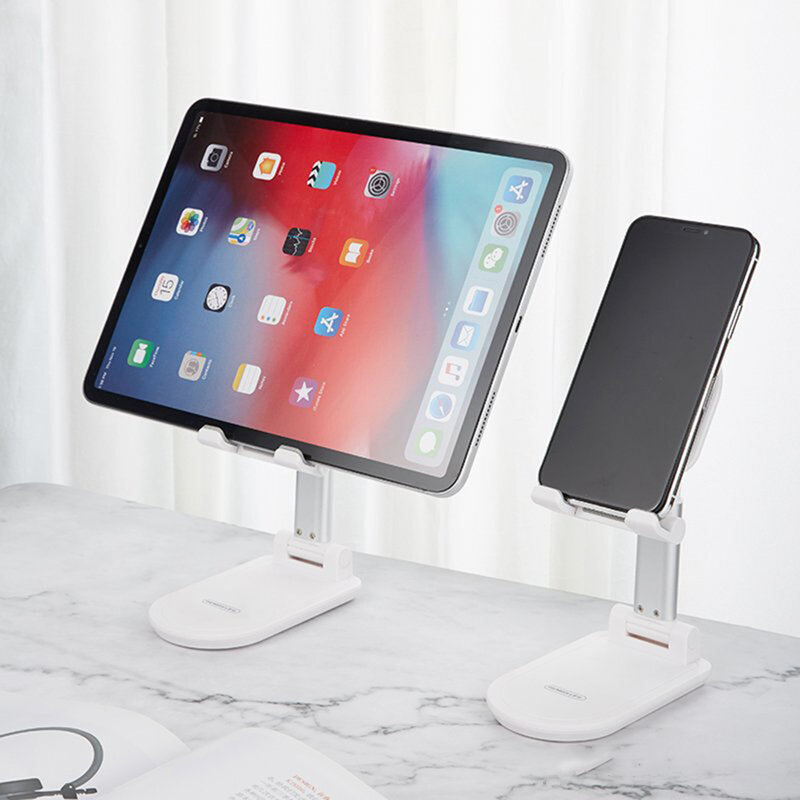 Suport Birou Remax RL-CH13 Folding Stand Telescopic Ajustabil Si Pliabil Pentru Telefon / Tableta / eBook - Alb