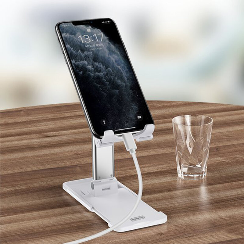 Suport Birou Remax RL-CH15 Pro Telescopic De Tip Stand Ajustabil Si Pliabil Pentru Telefon / Tableta / eBook - Alb